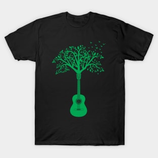 Classical Guitar Tree Green T-Shirt